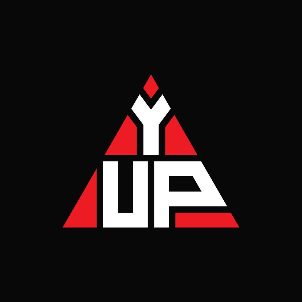 yup driehoek letter logo ontwerp met driehoekige vorm. yup driehoek logo ontwerp monogram. yup driehoek vector logo sjabloon met rode kleur. yup driehoekig logo eenvoudig, elegant en luxueus logo.