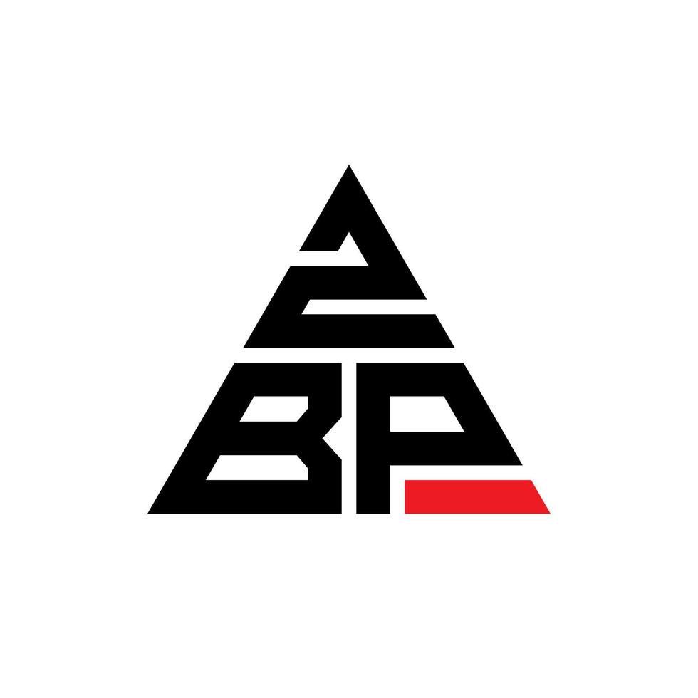 zbp driehoek brief logo ontwerp met driehoekige vorm. zbp driehoek logo ontwerp monogram. zbp driehoek vector logo sjabloon met rode kleur. zbp driehoekig logo eenvoudig, elegant en luxueus logo.