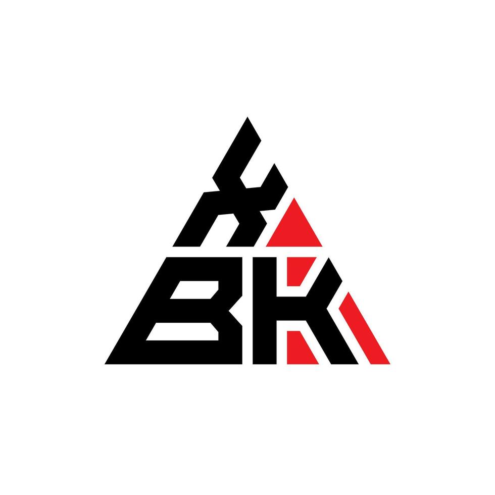 xbk driehoek brief logo ontwerp met driehoekige vorm. xbk driehoek logo ontwerp monogram. xbk driehoek vector logo sjabloon met rode kleur. xbk driehoekig logo eenvoudig, elegant en luxueus logo.