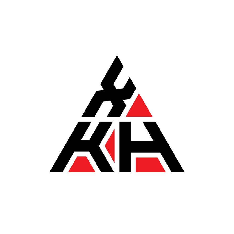xkh driehoek brief logo ontwerp met driehoekige vorm. xkh driehoek logo ontwerp monogram. xkh driehoek vector logo sjabloon met rode kleur. xkh driehoekig logo eenvoudig, elegant en luxueus logo.