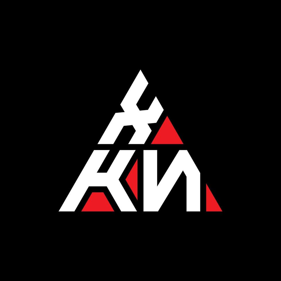 xkn driehoek brief logo ontwerp met driehoekige vorm. xkn driehoek logo ontwerp monogram. xkn driehoek vector logo sjabloon met rode kleur. xkn driehoekig logo eenvoudig, elegant en luxueus logo.