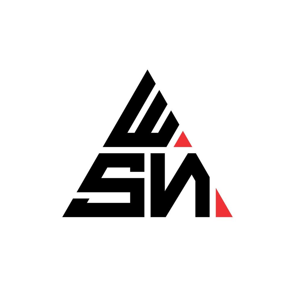 wsn driehoek brief logo ontwerp met driehoekige vorm. wsn driehoek logo ontwerp monogram. wsn driehoek vector logo sjabloon met rode kleur. wsn driehoekig logo eenvoudig, elegant en luxueus logo.