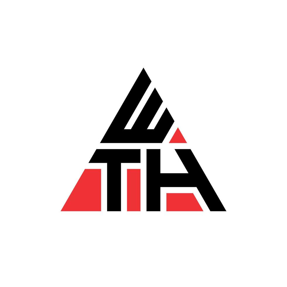wth driehoek brief logo ontwerp met driehoekige vorm. met driehoek logo ontwerp monogram. wth driehoek vector logo sjabloon met rode kleur. met driehoekig logo eenvoudig, elegant en luxueus logo.