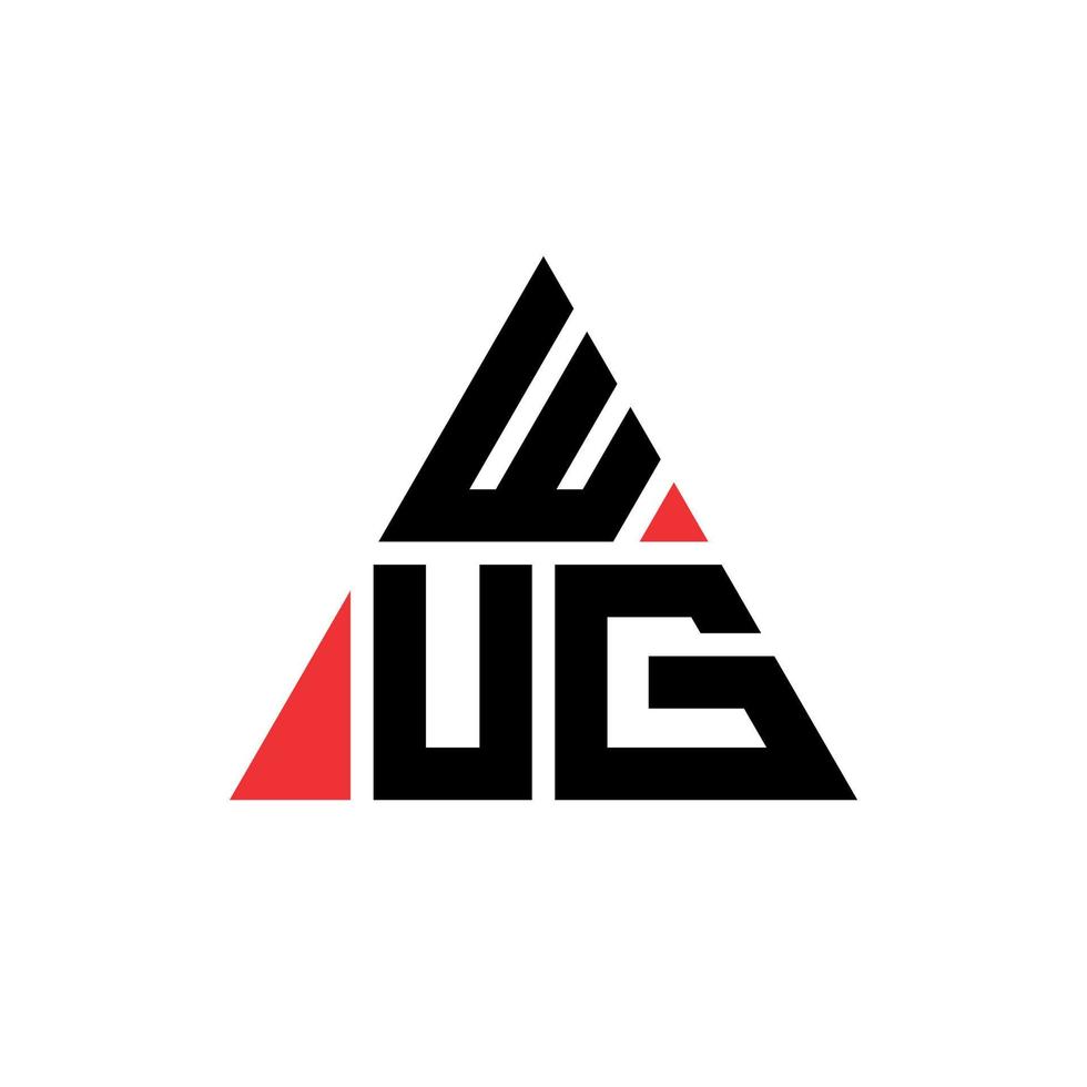 wug driehoek brief logo ontwerp met driehoekige vorm. wug driehoek logo ontwerp monogram. wug driehoek vector logo sjabloon met rode kleur. wug driehoekig logo eenvoudig, elegant en luxueus logo.