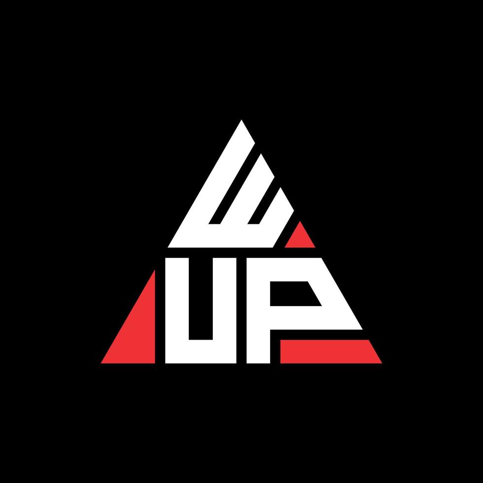 wup driehoek brief logo ontwerp met driehoekige vorm. wup driehoek logo ontwerp monogram. wup driehoek vector logo sjabloon met rode kleur. wup driehoekig logo eenvoudig, elegant en luxueus logo.