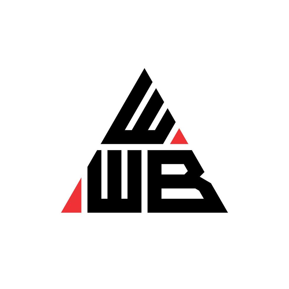 wwb driehoek brief logo ontwerp met driehoekige vorm. wwb driehoek logo ontwerp monogram. wwb driehoek vector logo sjabloon met rode kleur. wwb driehoekig logo eenvoudig, elegant en luxueus logo.