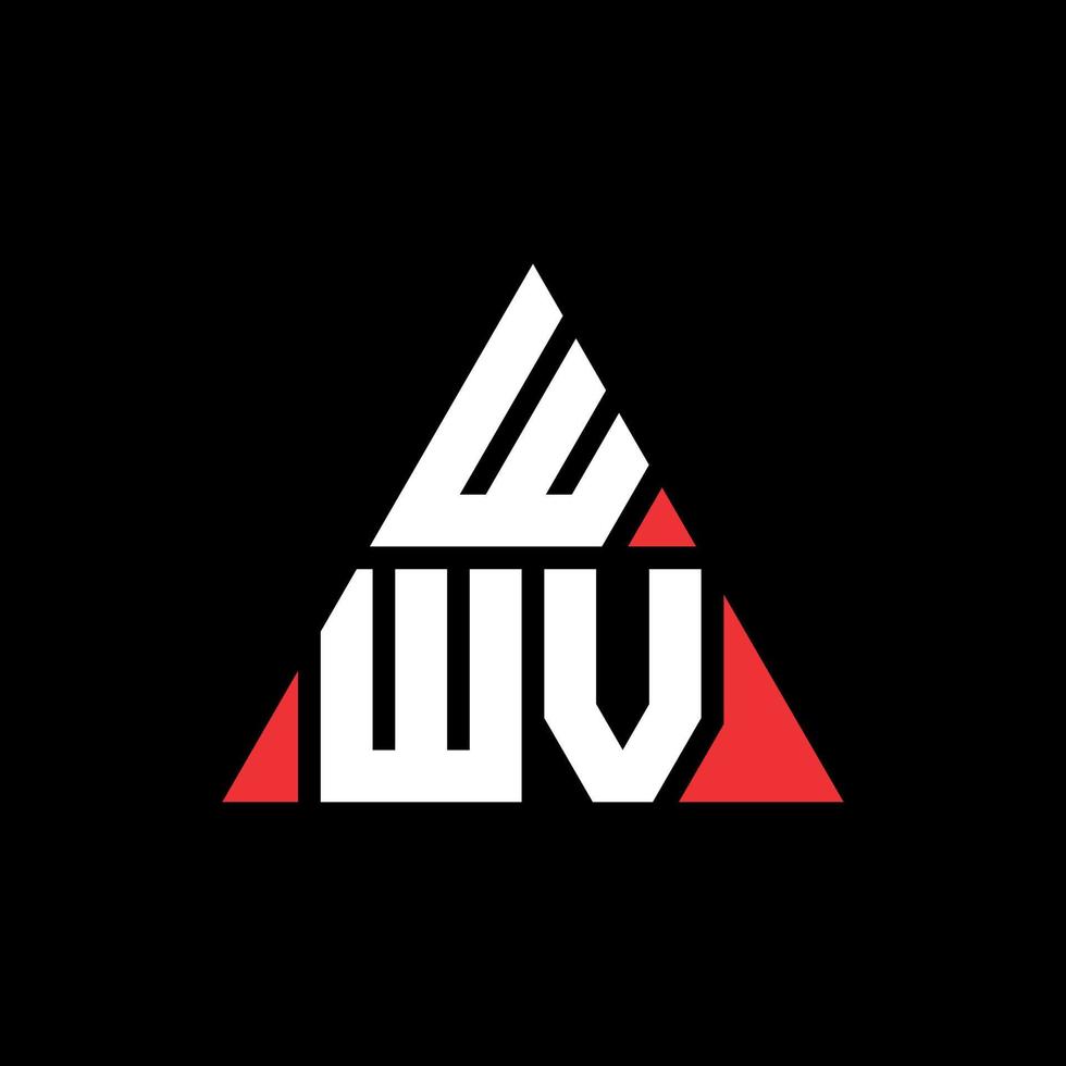 wwv driehoek brief logo ontwerp met driehoekige vorm. wwv driehoek logo ontwerp monogram. wwv driehoek vector logo sjabloon met rode kleur. wwv driehoekig logo eenvoudig, elegant en luxueus logo.