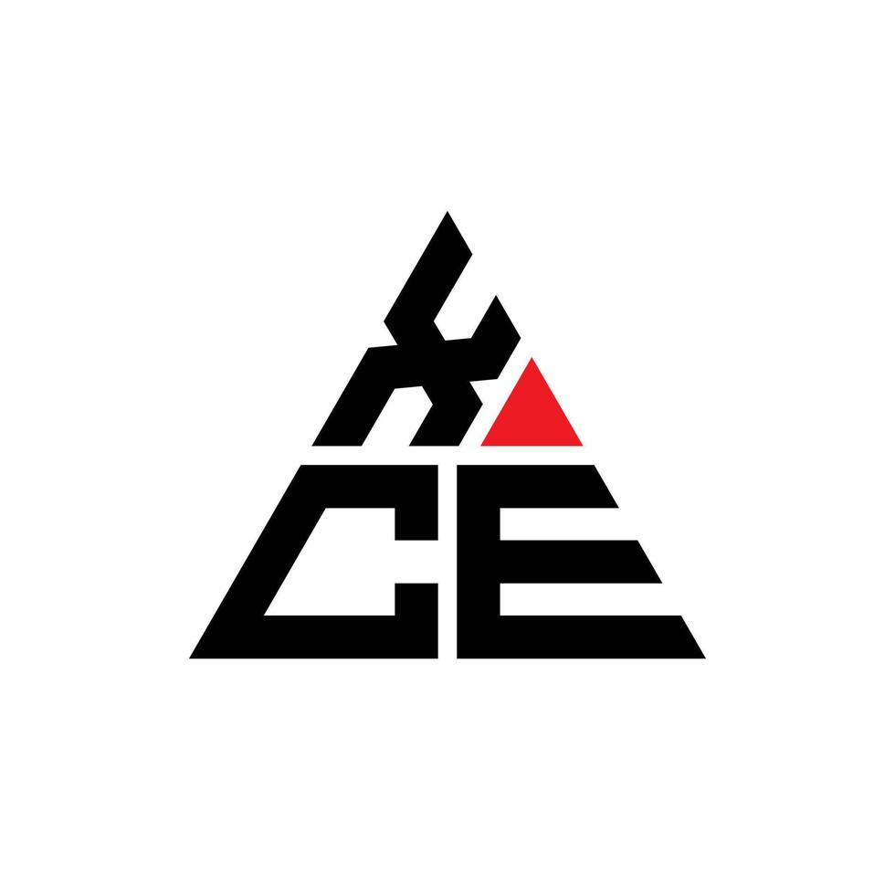 xce driehoek brief logo ontwerp met driehoekige vorm. xce driehoek logo ontwerp monogram. xce driehoek vector logo sjabloon met rode kleur. xce driehoekig logo eenvoudig, elegant en luxueus logo.