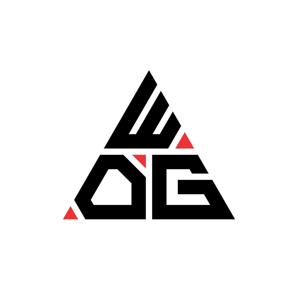 wog driehoek brief logo ontwerp met driehoekige vorm. wog driehoek logo ontwerp monogram. wog driehoek vector logo sjabloon met rode kleur. wog driehoekig logo eenvoudig, elegant en luxueus logo.