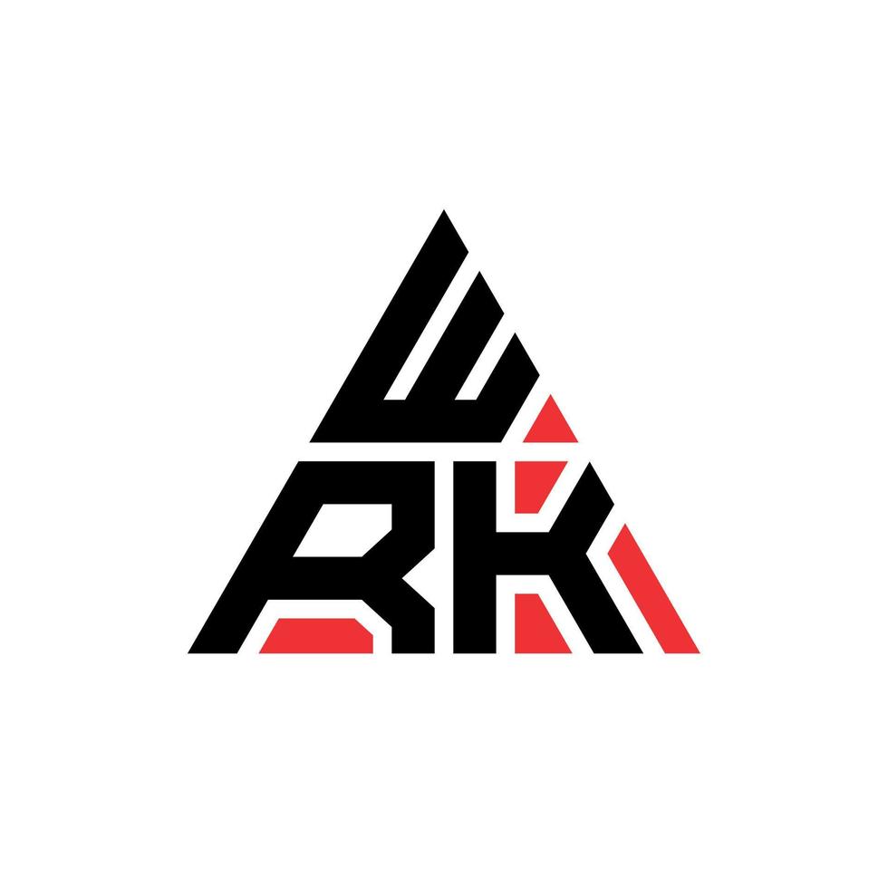 wrk driehoek brief logo ontwerp met driehoekige vorm. wrk driehoek logo ontwerp monogram. wrk driehoek vector logo sjabloon met rode kleur. wrk driehoekig logo eenvoudig, elegant en luxueus logo.