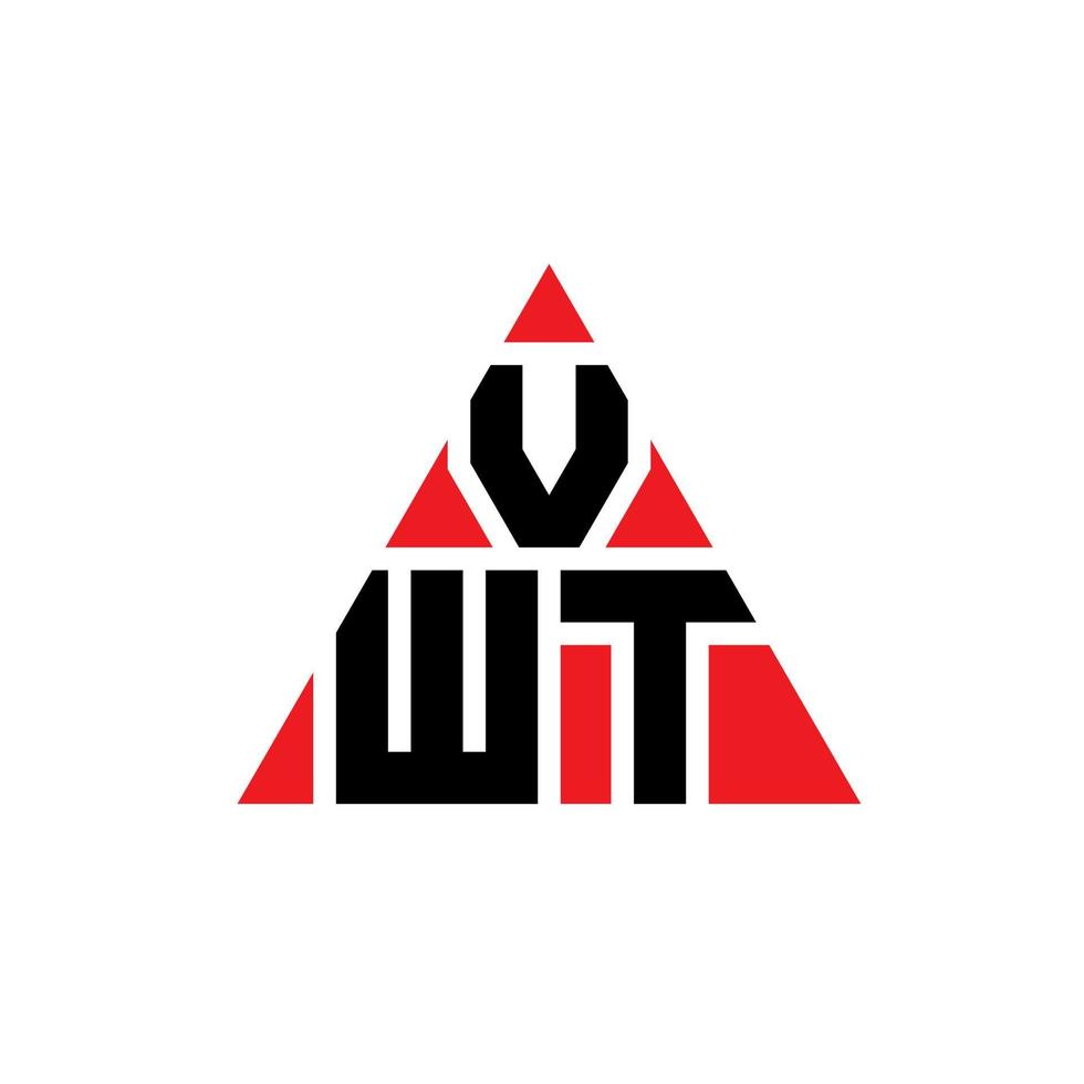 vwt driehoek brief logo ontwerp met driehoekige vorm. vwt driehoek logo ontwerp monogram. vwt driehoek vector logo sjabloon met rode kleur. vwt driehoekig logo eenvoudig, elegant en luxueus logo.