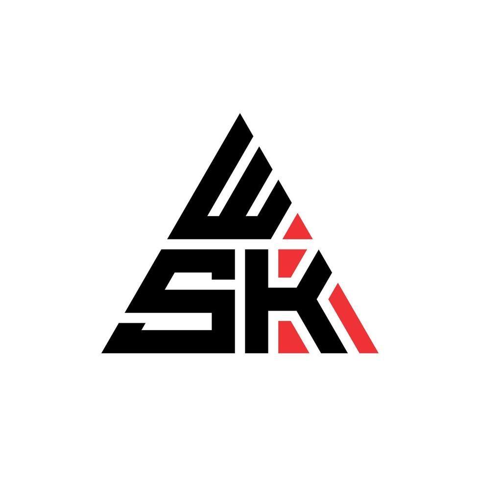 wsk driehoek brief logo ontwerp met driehoekige vorm. wsk driehoek logo ontwerp monogram. wsk driehoek vector logo sjabloon met rode kleur. wsk driehoekig logo eenvoudig, elegant en luxueus logo.