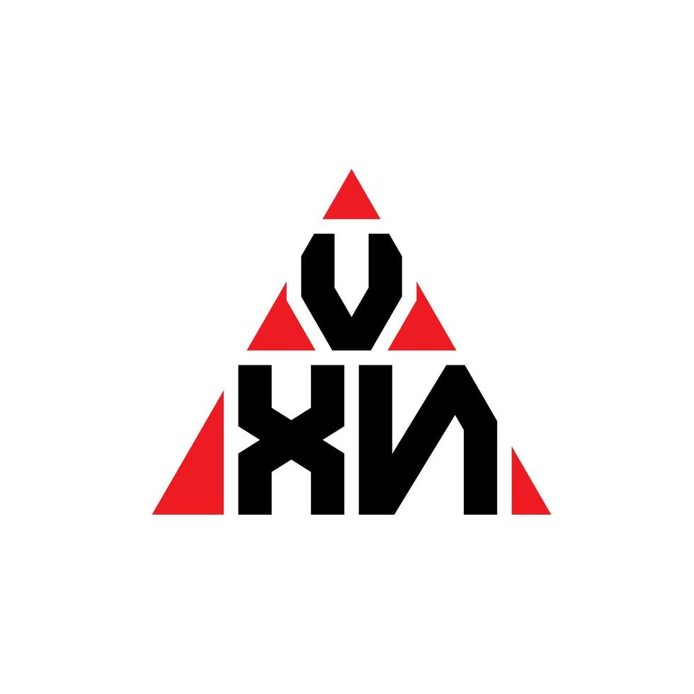 vxn driehoek brief logo ontwerp met driehoekige vorm. vxn driehoek logo ontwerp monogram. vxn driehoek vector logo sjabloon met rode kleur. vxn driehoekig logo eenvoudig, elegant en luxueus logo.