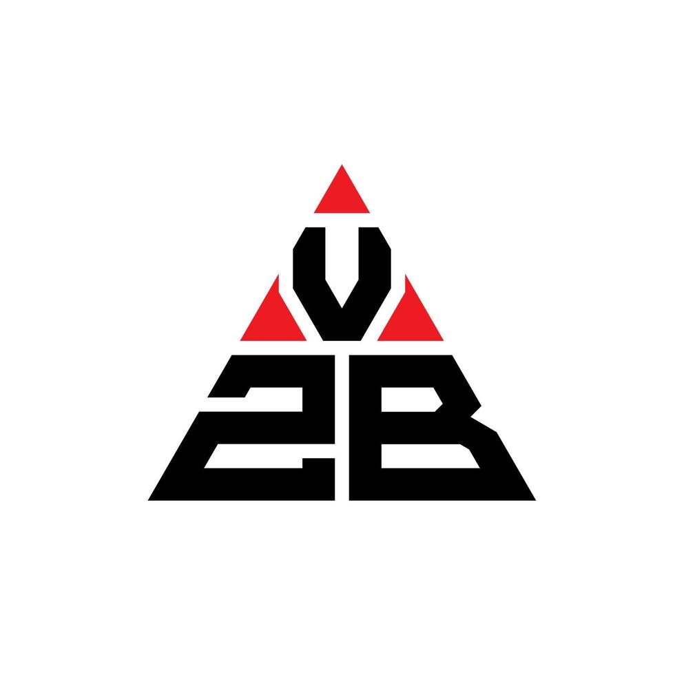 vzb driehoek brief logo ontwerp met driehoekige vorm. vzb driehoek logo ontwerp monogram. vzb driehoek vector logo sjabloon met rode kleur. vzb driehoekig logo eenvoudig, elegant en luxueus logo.