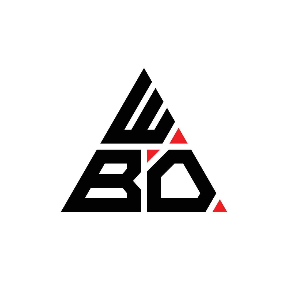 wbo driehoek brief logo ontwerp met driehoekige vorm. wbo driehoek logo ontwerp monogram. wbo driehoek vector logo sjabloon met rode kleur. wbo driehoekig logo eenvoudig, elegant en luxueus logo. wbo