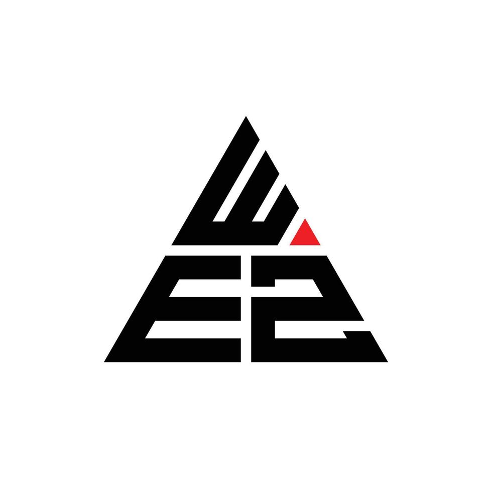 wez driehoek brief logo ontwerp met driehoekige vorm. wez driehoek logo ontwerp monogram. wez driehoek vector logo sjabloon met rode kleur. wez driehoekig logo eenvoudig, elegant en luxueus logo. wez