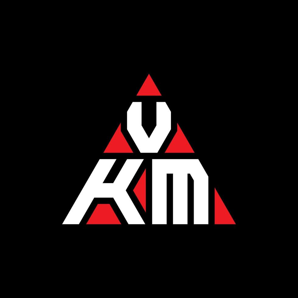 vkm driehoek brief logo ontwerp met driehoekige vorm. vkm driehoek logo ontwerp monogram. vkm driehoek vector logo sjabloon met rode kleur. vkm driehoekig logo eenvoudig, elegant en luxueus logo.