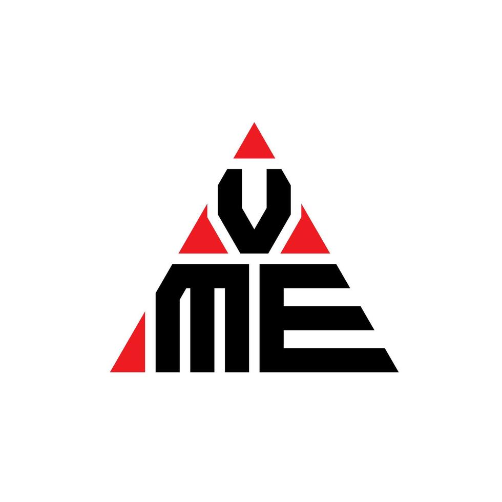 vme driehoek brief logo ontwerp met driehoekige vorm. vme driehoek logo ontwerp monogram. vme driehoek vector logo sjabloon met rode kleur. vme driehoekig logo eenvoudig, elegant en luxueus logo.