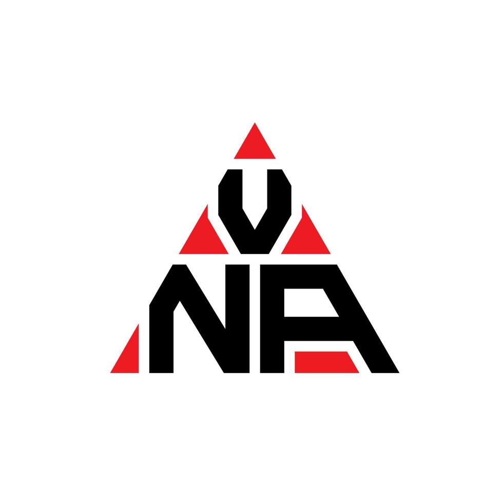 vna driehoek brief logo ontwerp met driehoekige vorm. vna driehoek logo ontwerp monogram. vna driehoek vector logo sjabloon met rode kleur. vna driehoekig logo eenvoudig, elegant en luxueus logo.