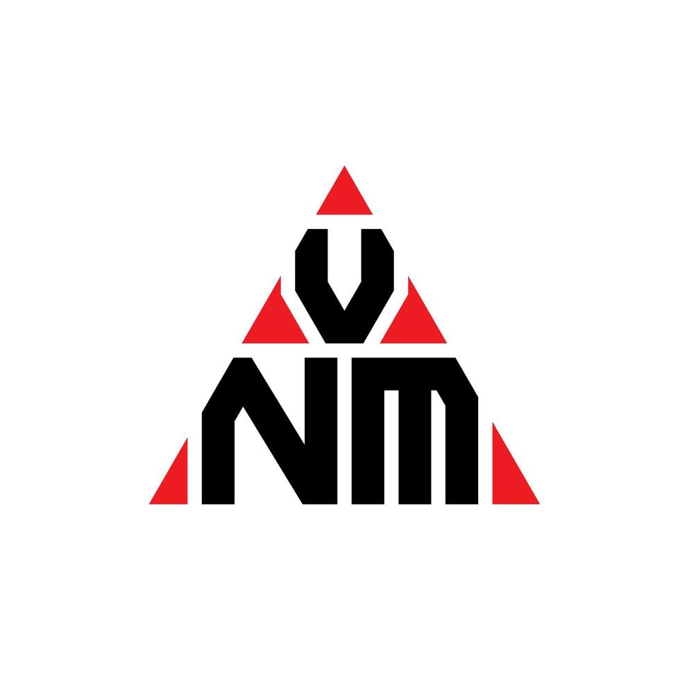 vnm driehoek brief logo ontwerp met driehoekige vorm. vnm driehoek logo ontwerp monogram. vnm driehoek vector logo sjabloon met rode kleur. vnm driehoekig logo eenvoudig, elegant en luxueus logo.