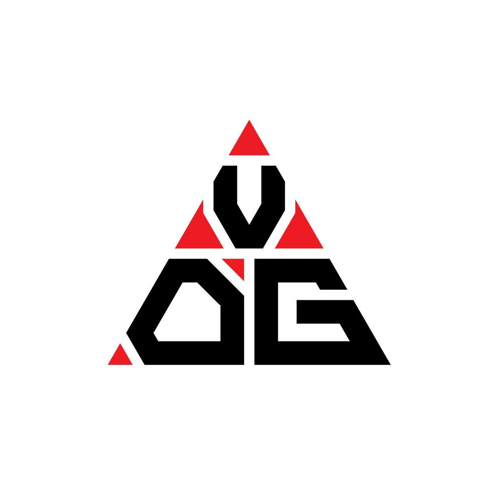 vog driehoek brief logo ontwerp met driehoekige vorm. vog driehoek logo ontwerp monogram. vog driehoek vector logo sjabloon met rode kleur. vog driehoekig logo eenvoudig, elegant en luxueus logo.