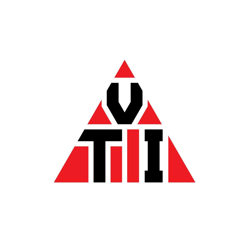 vti driehoek brief logo ontwerp met driehoekige vorm. vti driehoek logo ontwerp monogram. vti driehoek vector logo sjabloon met rode kleur. vti driehoekig logo eenvoudig, elegant en luxueus logo.