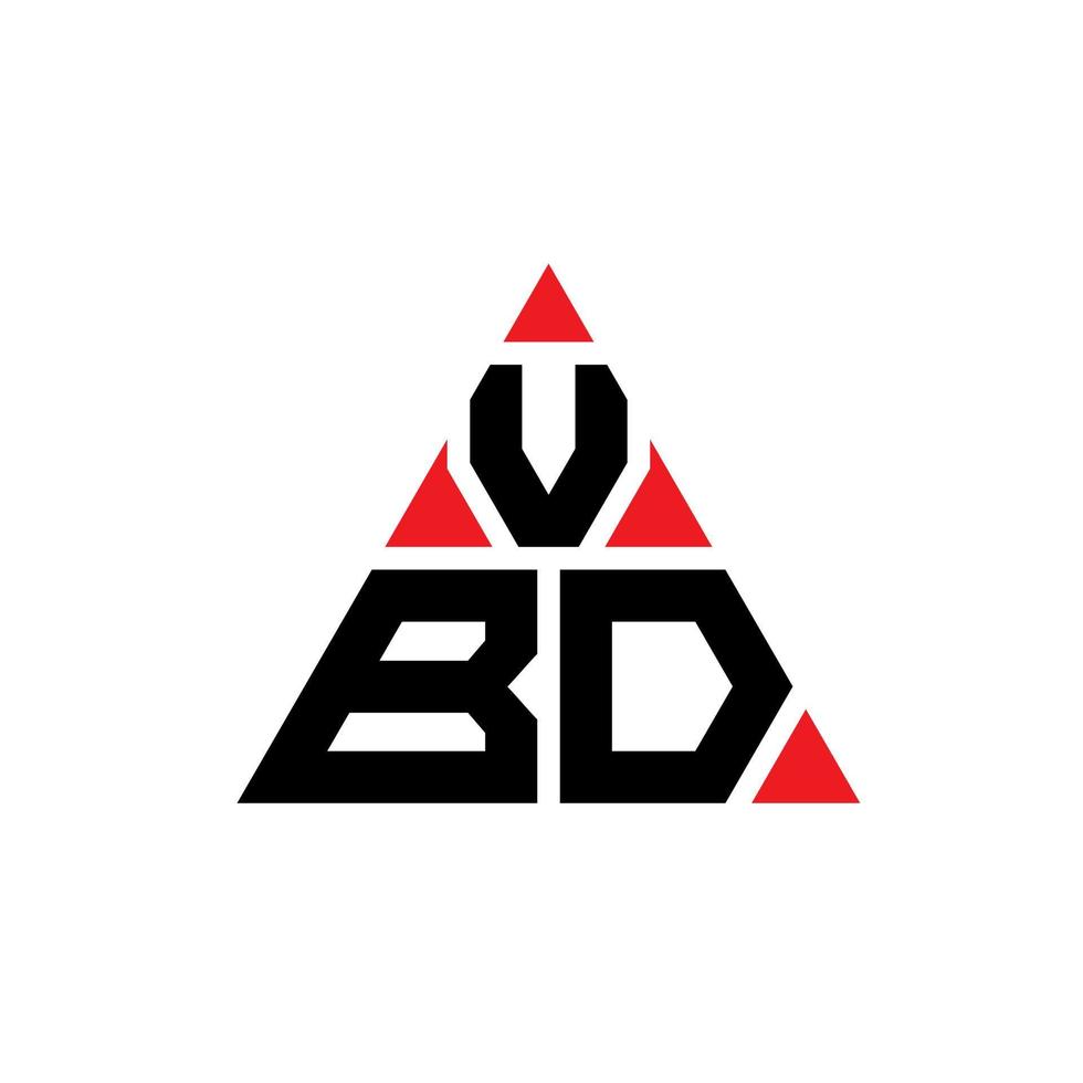 vbd driehoek brief logo ontwerp met driehoekige vorm. vbd driehoek logo ontwerp monogram. vbd driehoek vector logo sjabloon met rode kleur. vbd driehoekig logo eenvoudig, elegant en luxueus logo.