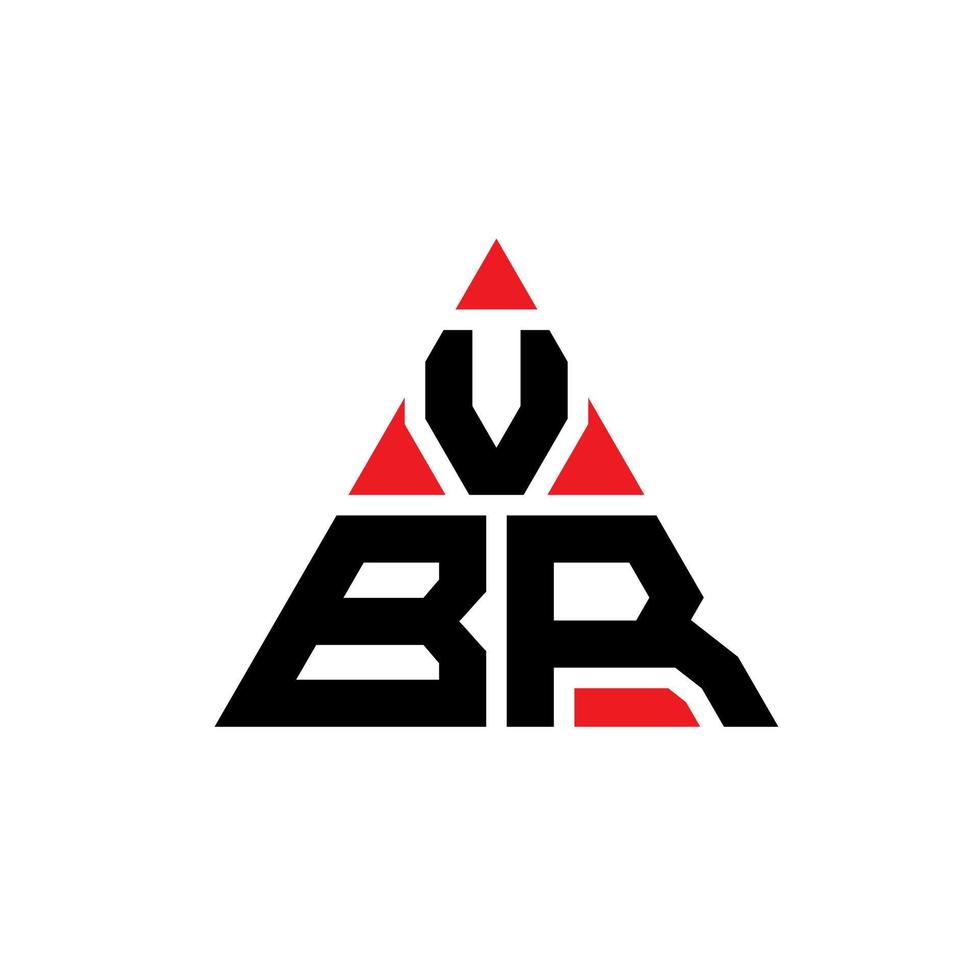 vbr driehoek brief logo ontwerp met driehoekige vorm. vbr driehoek logo ontwerp monogram. vbr driehoek vector logo sjabloon met rode kleur. vbr driehoekig logo eenvoudig, elegant en luxueus logo.