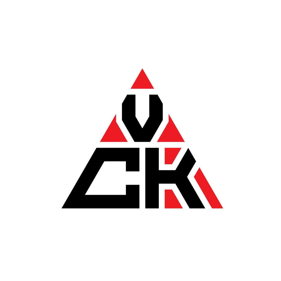 vck driehoek brief logo ontwerp met driehoekige vorm. vck driehoek logo ontwerp monogram. vck driehoek vector logo sjabloon met rode kleur. vck driehoekig logo eenvoudig, elegant en luxueus logo.