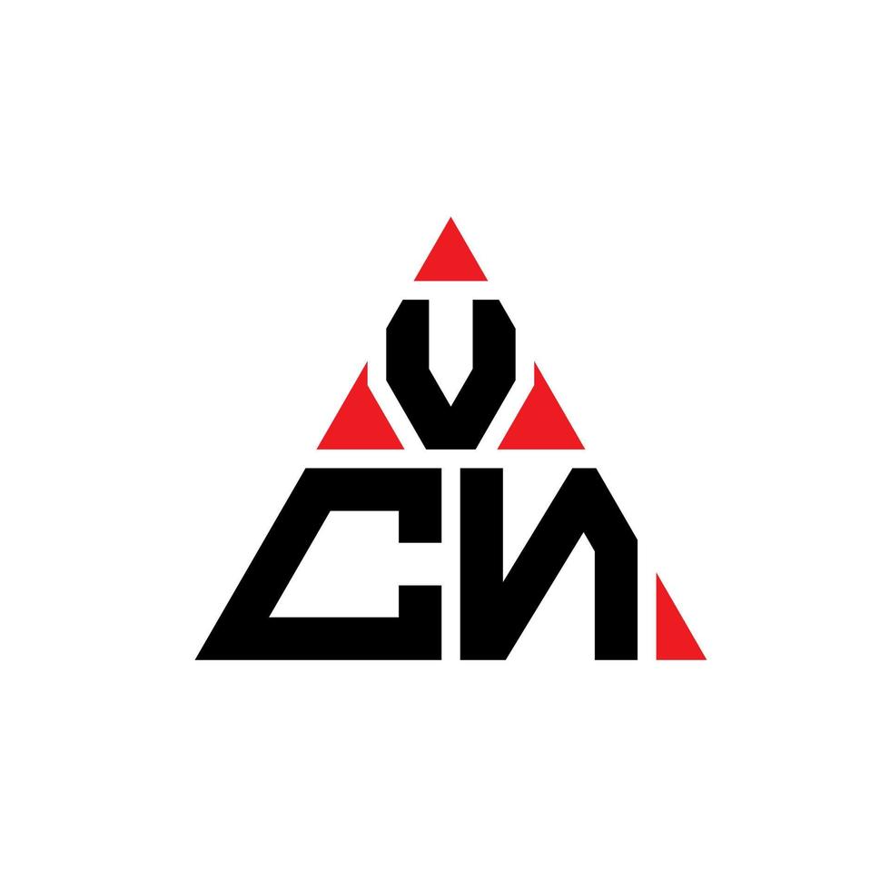 vcn driehoek brief logo ontwerp met driehoekige vorm. vcn driehoek logo ontwerp monogram. vcn driehoek vector logo sjabloon met rode kleur. vcn driehoekig logo eenvoudig, elegant en luxueus logo.