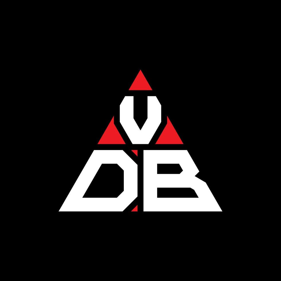 vdb driehoek letter logo ontwerp met driehoekige vorm. vdb driehoek logo ontwerp monogram. vdb driehoek vector logo sjabloon met rode kleur. vdb driehoekig logo eenvoudig, elegant en luxueus logo.