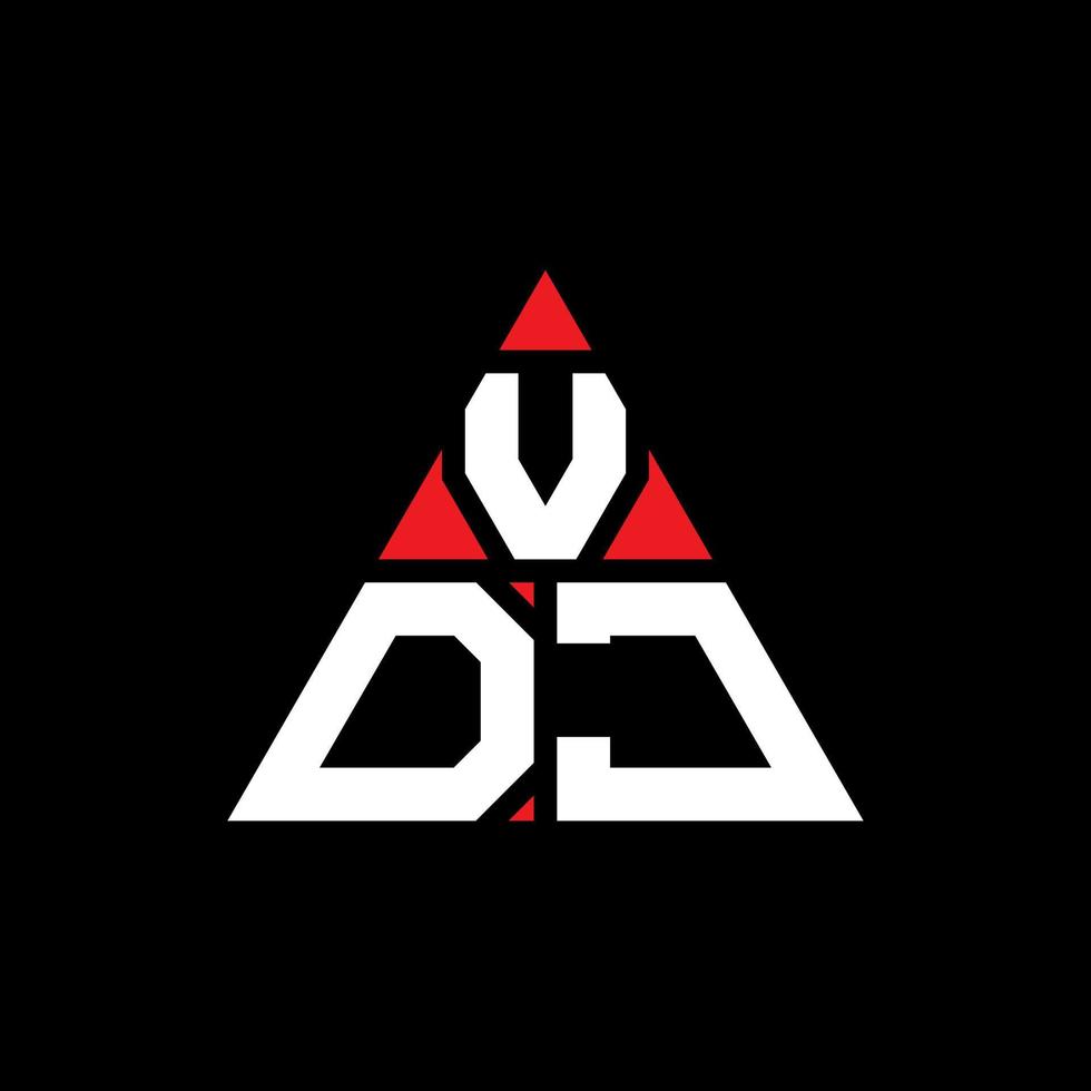 vdj driehoek brief logo ontwerp met driehoekige vorm. vdj driehoek logo ontwerp monogram. vdj driehoek vector logo sjabloon met rode kleur. vdj driehoekig logo eenvoudig, elegant en luxueus logo.