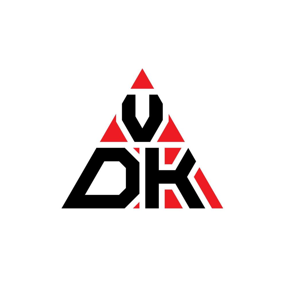 vdk driehoek brief logo ontwerp met driehoekige vorm. vdk driehoek logo ontwerp monogram. vdk driehoek vector logo sjabloon met rode kleur. vdk driehoekig logo eenvoudig, elegant en luxueus logo.