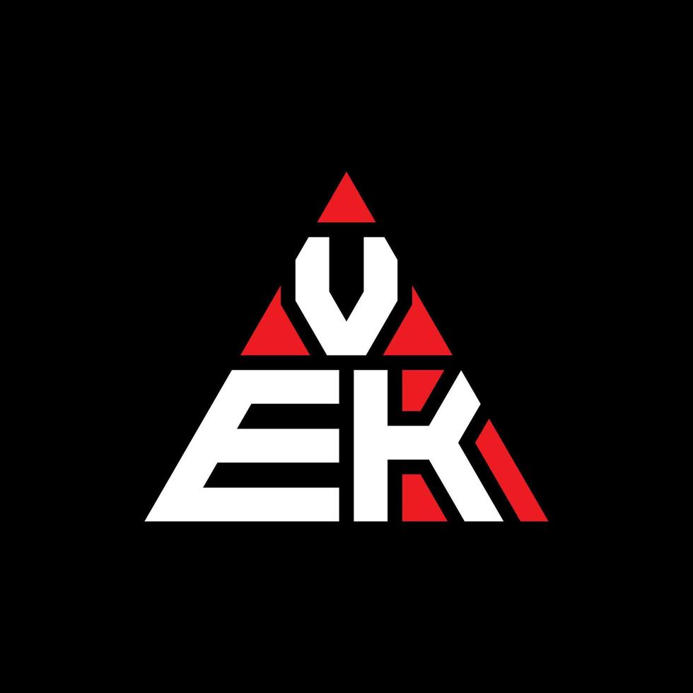 vek driehoek brief logo ontwerp met driehoekige vorm. vek driehoek logo ontwerp monogram. vek driehoek vector logo sjabloon met rode kleur. vek driehoekig logo eenvoudig, elegant en luxueus logo.