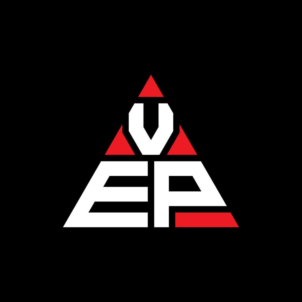 vp driehoek brief logo ontwerp met driehoekige vorm. VEP driehoek logo ontwerp monogram. vep driehoek vector logo sjabloon met rode kleur. vep driehoekig logo eenvoudig, elegant en luxueus logo.