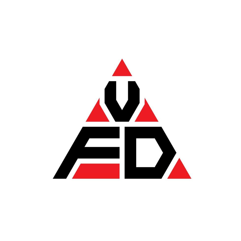 vfd driehoek brief logo ontwerp met driehoekige vorm. vfd driehoek logo ontwerp monogram. vfd driehoek vector logo sjabloon met rode kleur. vfd driehoekig logo eenvoudig, elegant en luxueus logo.