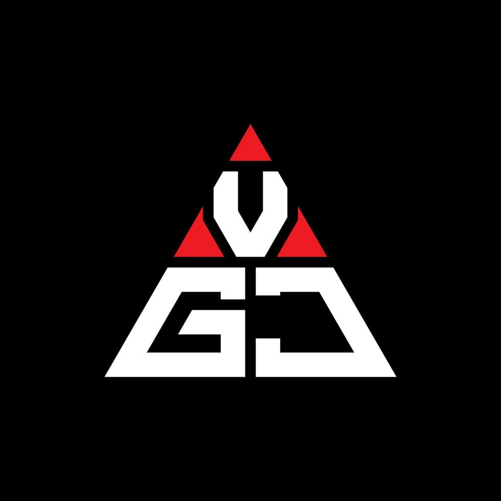vgj driehoek brief logo ontwerp met driehoekige vorm. vgj driehoek logo ontwerp monogram. vgj driehoek vector logo sjabloon met rode kleur. vgj driehoekig logo eenvoudig, elegant en luxueus logo.