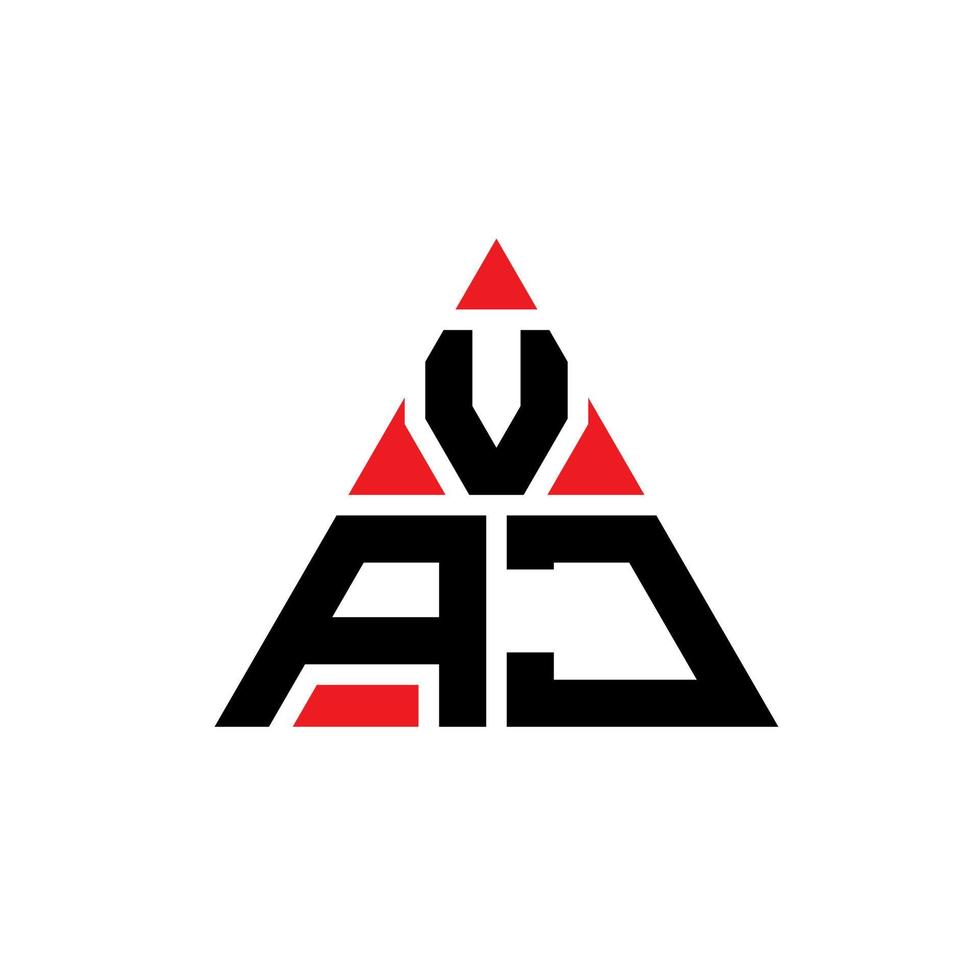 vaj driehoek brief logo ontwerp met driehoekige vorm. vaj driehoek logo ontwerp monogram. vaj driehoek vector logo sjabloon met rode kleur. vaj driehoekig logo eenvoudig, elegant en luxueus logo.