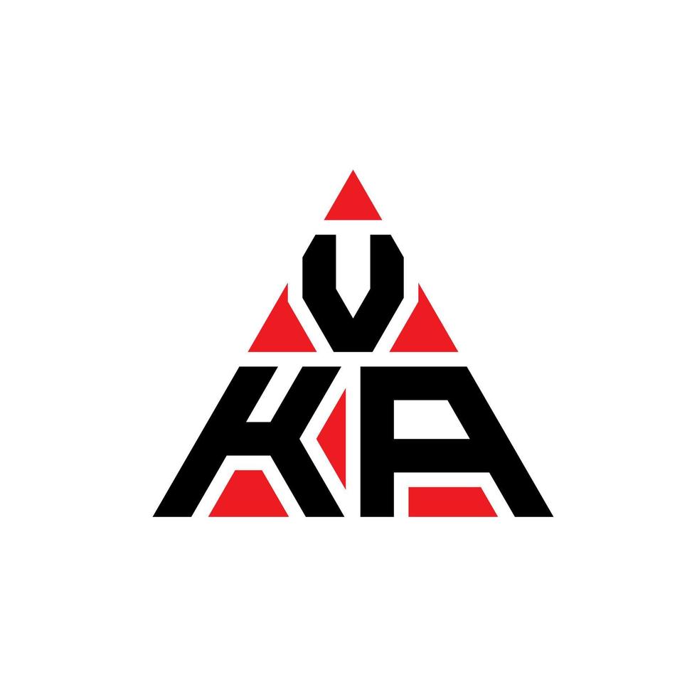 vka driehoek brief logo ontwerp met driehoekige vorm. vka driehoek logo ontwerp monogram. vka driehoek vector logo sjabloon met rode kleur. vka driehoekig logo eenvoudig, elegant en luxueus logo.