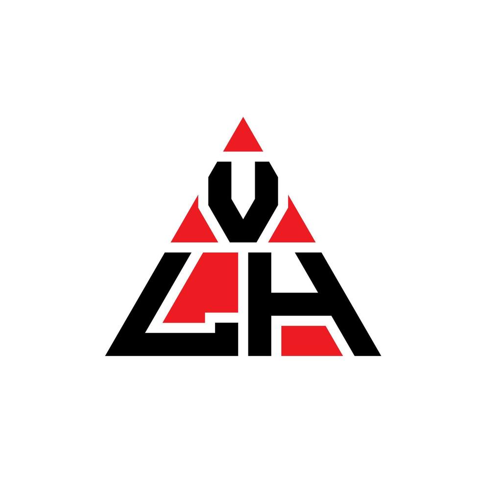 vlh driehoek brief logo ontwerp met driehoekige vorm. vlh driehoek logo ontwerp monogram. vlh driehoek vector logo sjabloon met rode kleur. vlh driehoekig logo eenvoudig, elegant en luxueus logo.