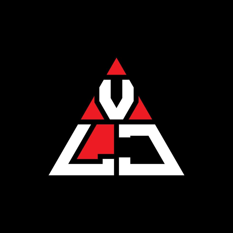 vlj driehoek brief logo ontwerp met driehoekige vorm. vlj driehoek logo ontwerp monogram. vlj driehoek vector logo sjabloon met rode kleur. vlj driehoekig logo eenvoudig, elegant en luxueus logo.