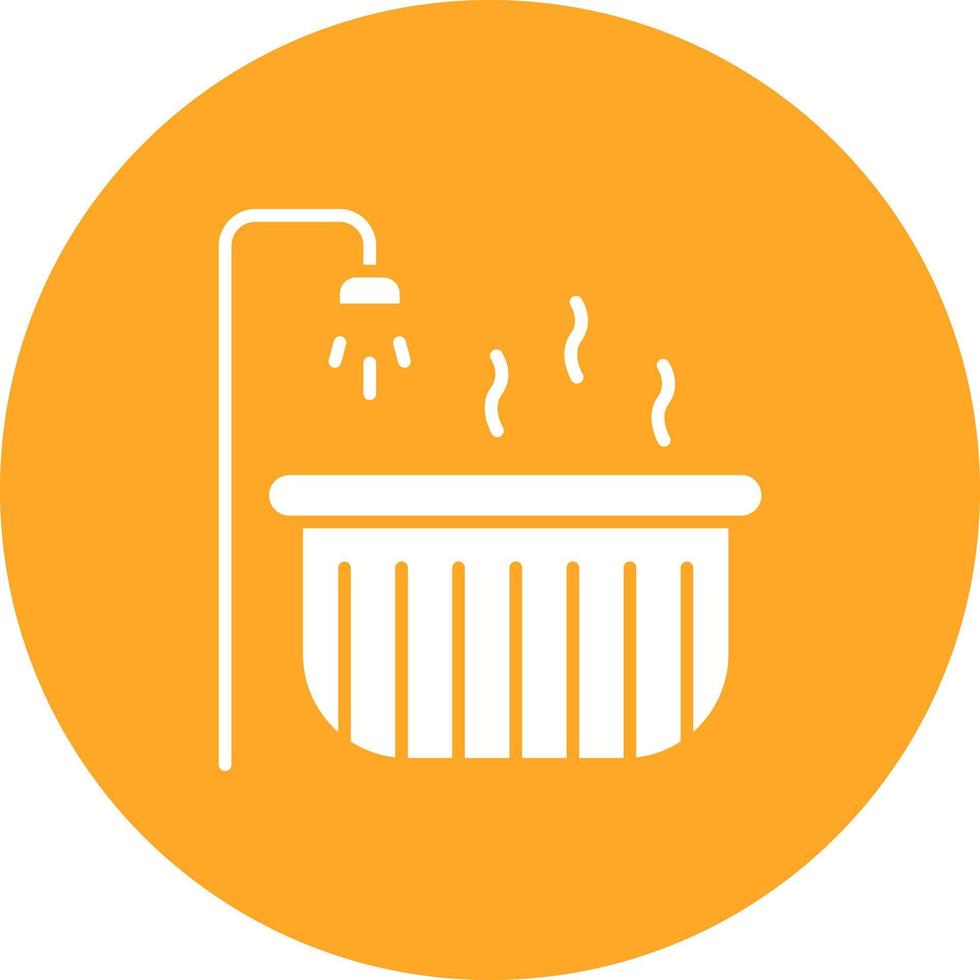 hot tub glyph cirkel achtergrondpictogram vector