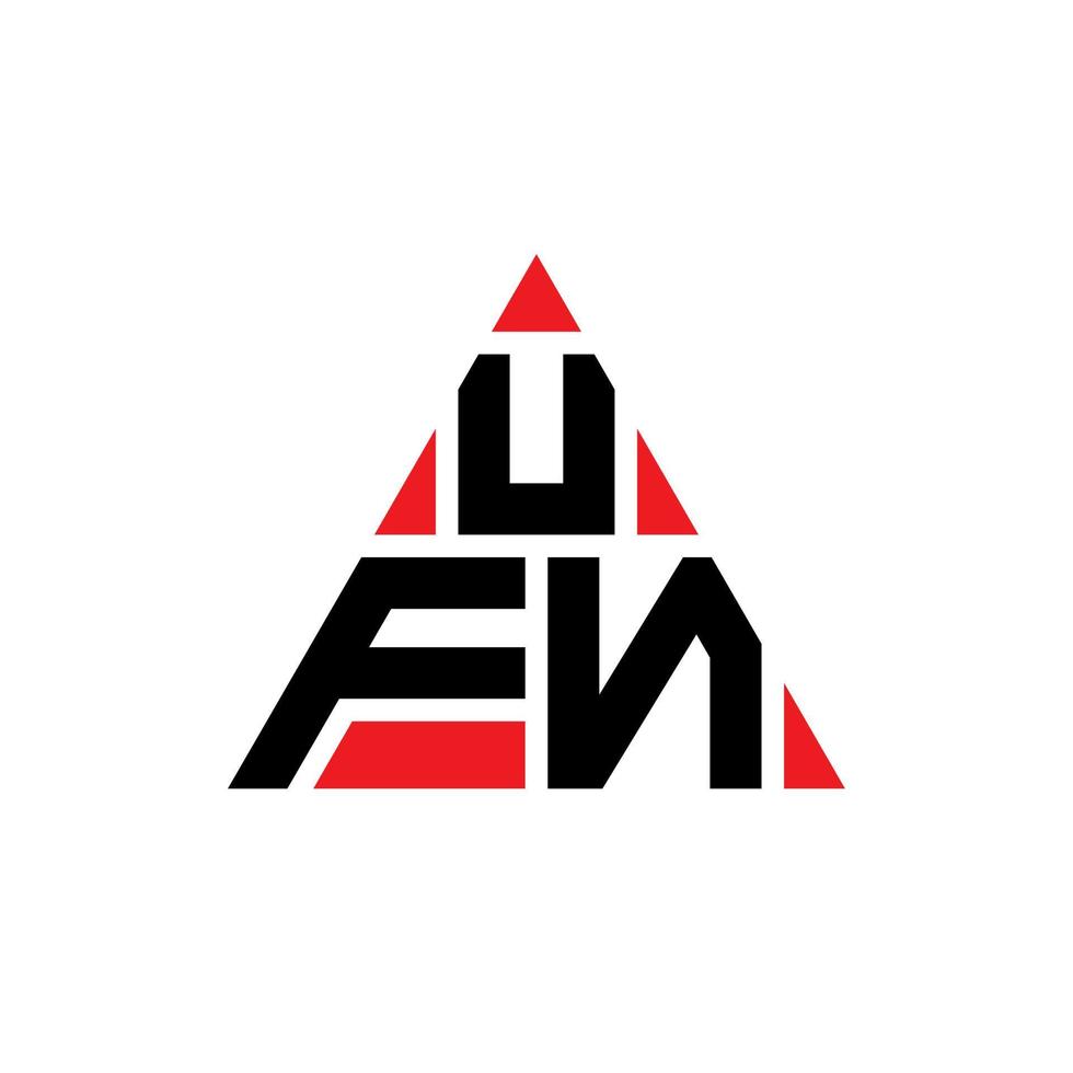ufn driehoek brief logo ontwerp met driehoekige vorm. ufn driehoek logo ontwerp monogram. ufn driehoek vector logo sjabloon met rode kleur. ufn driehoekig logo eenvoudig, elegant en luxueus logo.