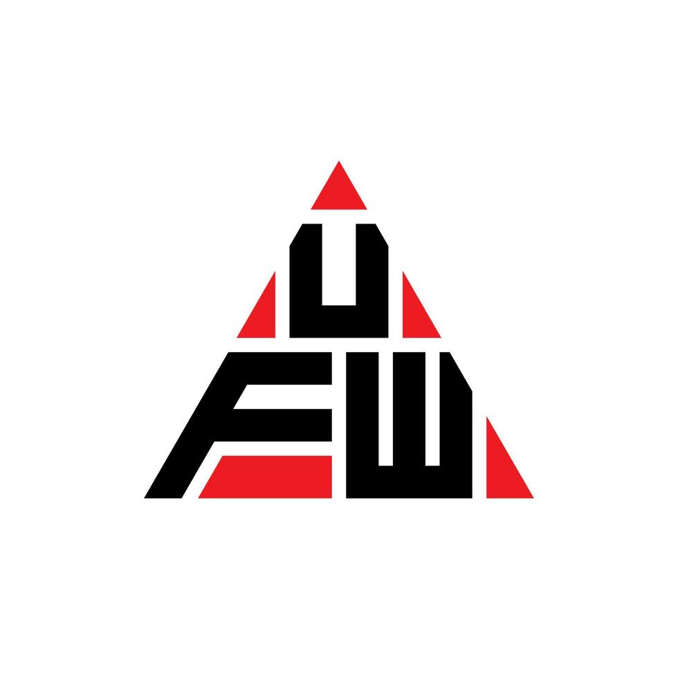 ufw driehoek brief logo ontwerp met driehoekige vorm. ufw driehoek logo ontwerp monogram. ufw driehoek vector logo sjabloon met rode kleur. ufw driehoekig logo eenvoudig, elegant en luxueus logo.