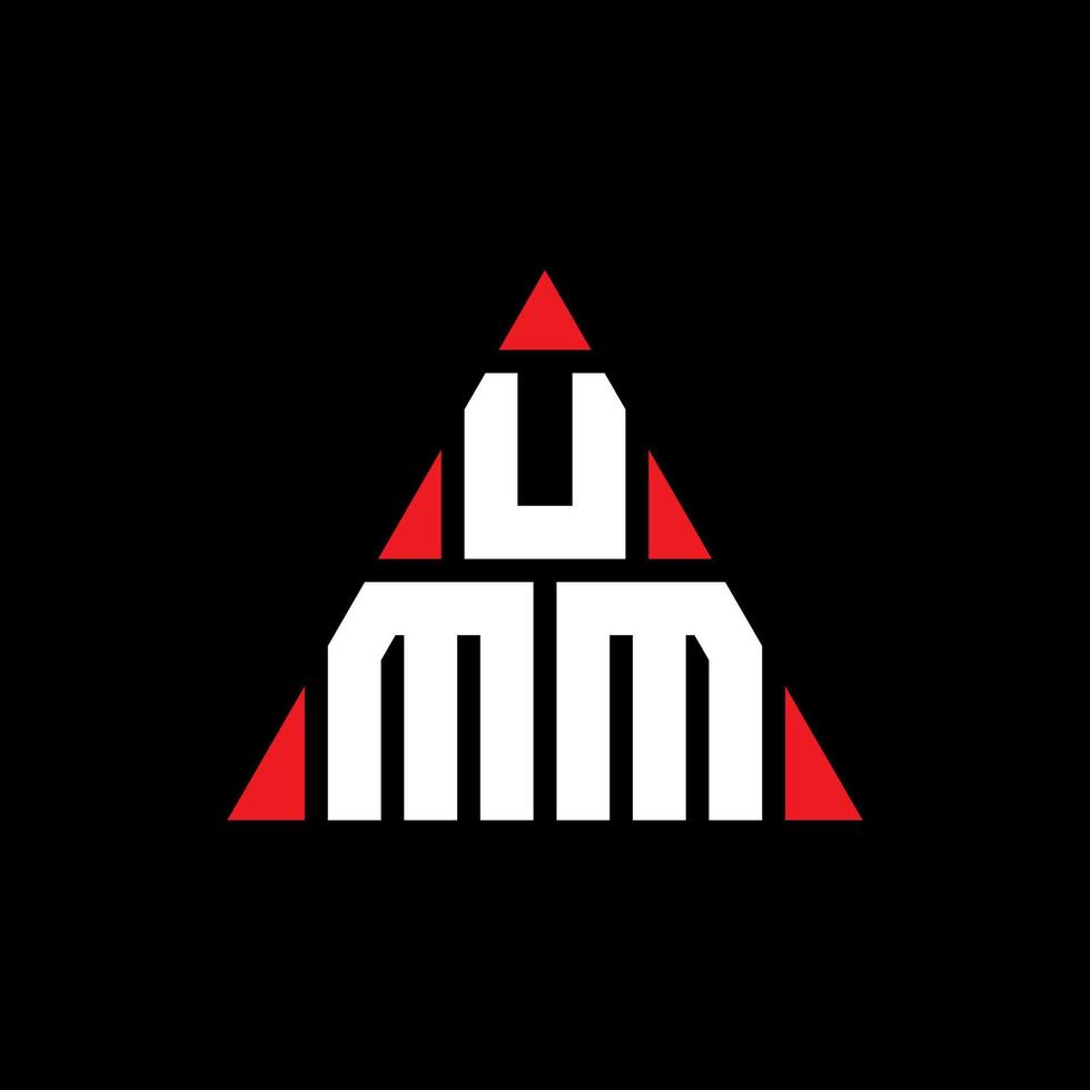 umm driehoek brief logo ontwerp met driehoekige vorm. umm driehoek logo ontwerp monogram. umm driehoek vector logo sjabloon met rode kleur. umm driehoekig logo eenvoudig, elegant en luxueus logo.