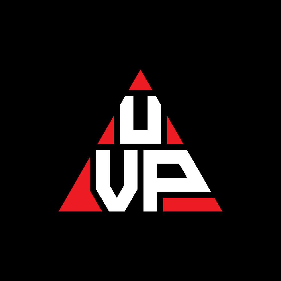 uvp driehoek brief logo ontwerp met driehoekige vorm. uvp driehoek logo ontwerp monogram. uvp driehoek vector logo sjabloon met rode kleur. uvp driehoekig logo eenvoudig, elegant en luxueus logo.