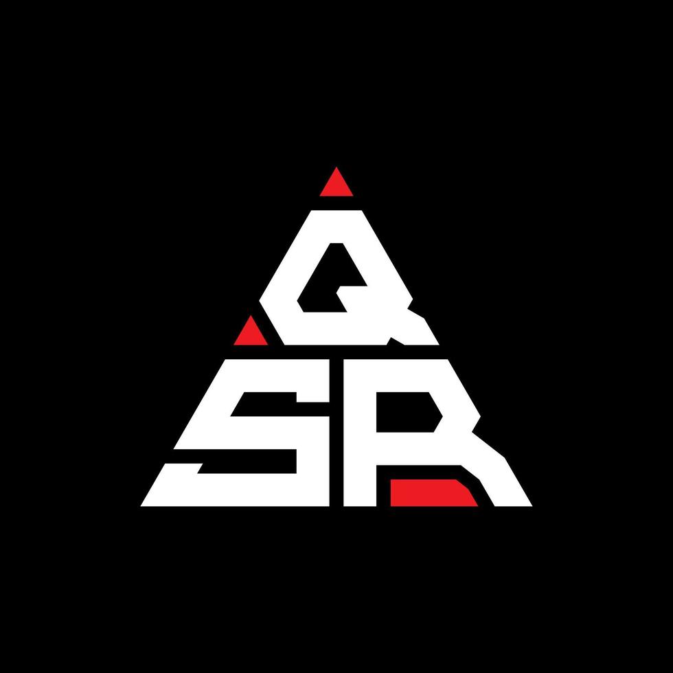 qsr driehoek brief logo ontwerp met driehoekige vorm. qsr driehoek logo ontwerp monogram. QSR driehoek vector logo sjabloon met rode kleur. qsr driehoekig logo eenvoudig, elegant en luxueus logo.