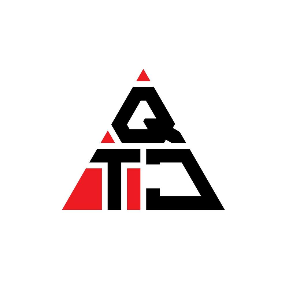 qtj driehoek brief logo ontwerp met driehoekige vorm. qtj driehoek logo ontwerp monogram. qtj driehoek vector logo sjabloon met rode kleur. qtj driehoekig logo eenvoudig, elegant en luxueus logo.