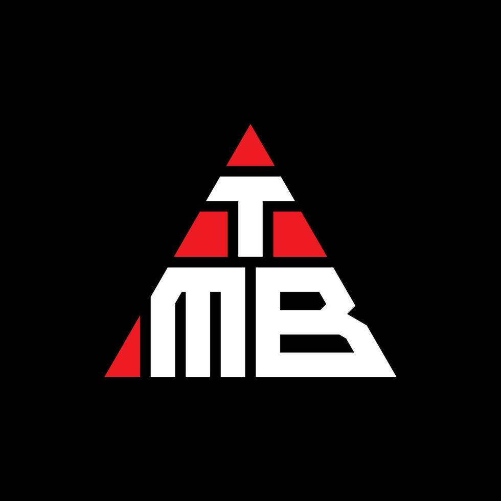 tmb driehoek brief logo ontwerp met driehoekige vorm. tmb driehoek logo ontwerp monogram. tmb driehoek vector logo sjabloon met rode kleur. tmb driehoekig logo eenvoudig, elegant en luxueus logo.