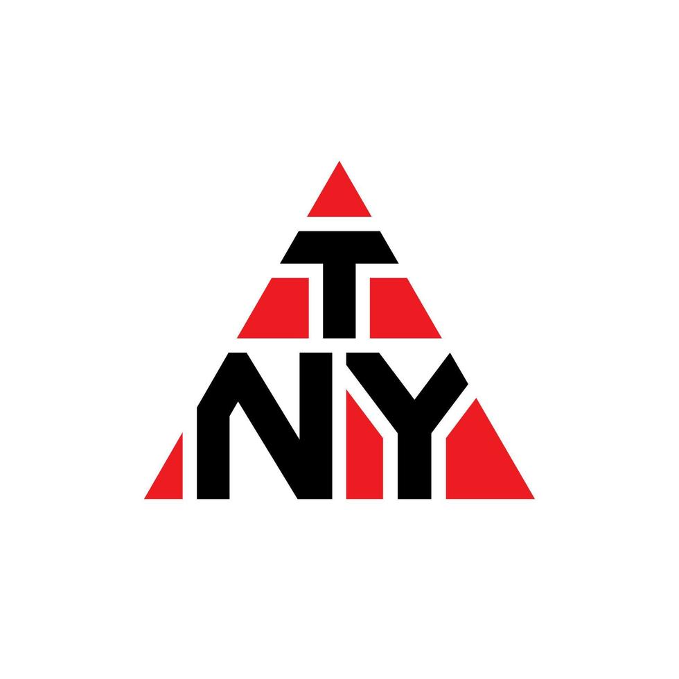 tny driehoek brief logo ontwerp met driehoekige vorm. tny driehoek logo ontwerp monogram. tny driehoek vector logo sjabloon met rode kleur. tny driehoekig logo eenvoudig, elegant en luxueus logo.